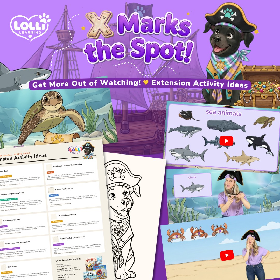 X Marks the Spot Ocean Animal Pirate Extension Activity Guide